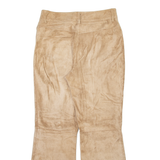 Womens Leather Trousers Beige Regular Bootcut W28 L28