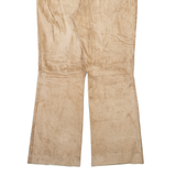 Womens Leather Trousers Beige Regular Bootcut W28 L28