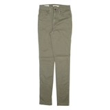 LEVI'S 721 High Rise Big E Womens Trousers Green Slim Skinny W24 L30