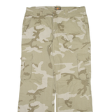 LIFE LINE Camo Cargo Womens Trousers Beige Relaxed Bootcut W36 L33