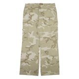 LIFE LINE Camo Cargo Womens Trousers Beige Relaxed Bootcut W36 L33