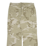 LIFE LINE Camo Cargo Womens Trousers Beige Relaxed Bootcut W36 L33
