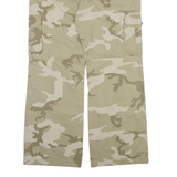 LIFE LINE Camo Cargo Womens Trousers Beige Relaxed Bootcut W36 L33