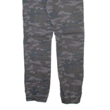 SKATE NATION Camo Jogger Style Mens Trousers Grey Regular Tapered W28 L28