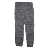SKATE NATION Camo Jogger Style Mens Trousers Grey Regular Tapered W28 L28