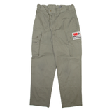 BRUNIG INDOOR Cargo Mens Trousers Grey Relaxed Tapered W30 L30