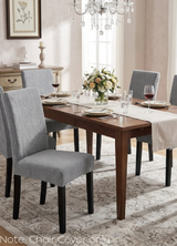 Anyseat Grey Black Writing Design Chair Cover – Elastic Slipcover with Anti‑Dirt Protection for Dining Room, Kitchen, Wedding, Hotel, Banquet & Restaurant