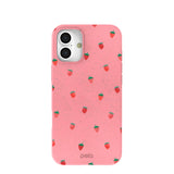 Bubblegum Pink Summer Berries iPhone 16 Plus Case