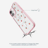 Clear Summer Berries iPhone 17 Case With Petal Pink Ridge (MagSafe included)