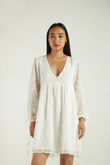 Summer Scene Dress in Coconut White