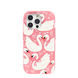 Bubblegum Pink Swan Garden iPhone 15 Pro Case