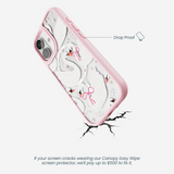 Clear Swan Garden iPhone 17 Case With Petal Pink Ridge (MagSafe included)