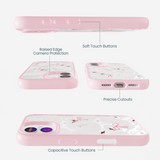 Clear Swan Garden iPhone 17 Case With Petal Pink Ridge (MagSafe included)