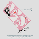 Bubblegum Pink Swan Garden Samsung Galaxy S25 Ultra Case