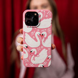 Bubblegum Pink Swan Garden iPhone 16 Pro Case