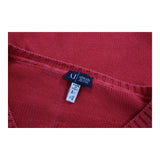 Armani Jeans V-neck Jumper - Large Red Cotton