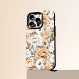 Black Peachy Peonies iPhone 14 Pro Case