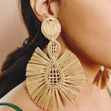 Sea Palm Earrings - Handmade Iraca Palm Earrings