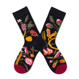 Anyfootwear 5 Pairs Size 5-9 Women Fashion Socks Combed Cotton Abstract Fruit Art Oil Painting Print Novelty Funny Happy Crew Socks Colorful Casual Christmas Gift
