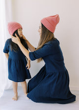 Organic cotton women dress - Navy