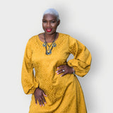 Plus Size Gold Leopard Print Jacquard Midi Dress - Aphrodite - Up to UK 24/US 20