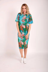 Paint Swirl Midi T-Shirt Dress