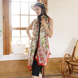 Anyyou 100% Mulberry Silk Red Green Scarf Women Luxury Long Shawl – Beach Wear, Swimwear Cover Up, Pashmina Foulard Fashion Accessory