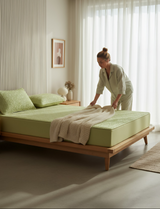 Anycozy Mattress Cover Green 180x200cm Pure Cotton Soft Quilted Bed Sheet Anti-bacterial Protector Cover