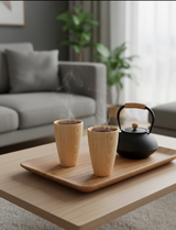 Anygleam Light Brown Wooden Tea Japanese Cups Kitchen Tools Accessories