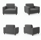 Anyseat 1-Seater Sofa Cover – Plain Gray Style Slipcover for Living Room Chair Protection