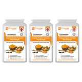 Organic Turmeric (Pack of 3) Curcumin with added Black Pepper & Ginger 670mg (Certified Organic Turmeric Capsules) | Suitable For Vegetarians & Vegans