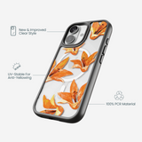 Clear Tiger Lily iPhone 17 Case With Noir Ridge (MagSafe included)