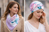 Anyyou Fashion Premium Satin Square Scarf – Light Purple Silk-Feel Neckwrap for Women
