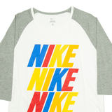 NIKE Womens T-Shirt White L