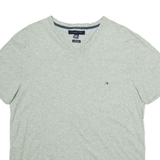 POLO RALPH LAUREN Custom Fit Mens T-Shirt Grey V-Neck L