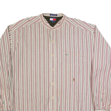 TOMMY HILFIGER Mens Shirt Cream Striped Long Sleeve XL
