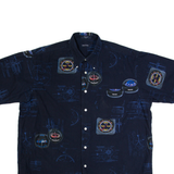 NAUTICA Mens Shirt Blue Crazy Pattern L