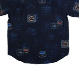 NAUTICA Mens Shirt Blue Crazy Pattern L