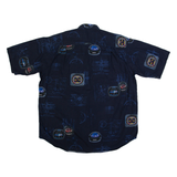NAUTICA Mens Shirt Blue Crazy Pattern L