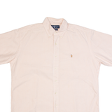 RALPH LAUREN Blake Mens Shirt Pink Striped 3/4 Sleeve M