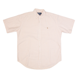RALPH LAUREN Blake Mens Shirt Pink Striped 3/4 Sleeve M