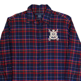 RALPH LAUREN SPORT Womens Flannel Shirt Blue Check Long Sleeve M