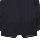 BOSS Cooper Mens Blazer Jacket Black Wool Pinstripe XL