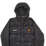 ELLESSE Womens Puffer Jacket Black Hooded UK 6