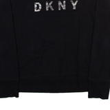 DKNY Womens Sweatshirt Black Crew Neck S