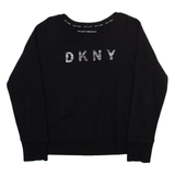 DKNY Womens Sweatshirt Black Crew Neck S