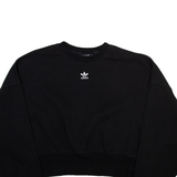 ADIDAS ORIGINALS Womens Sweatshirt Black Crew Neck UK 6