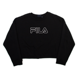 FILA Cropped Womens Sweatshirt Black Crew Neck XL