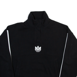 ADIDAS ORIGINALS Womens Sweatshirt Black Button Neck UK 8