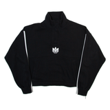 ADIDAS ORIGINALS Womens Sweatshirt Black Button Neck UK 8